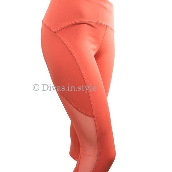 Lululemon Sun Runner Crop Mesh Cape Orange 17” - Picture 2 of 7